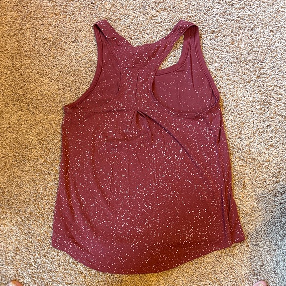 Lululemon Athletica Maroon Speckled  Love Pleated Tank Top - Picture 2 of 4